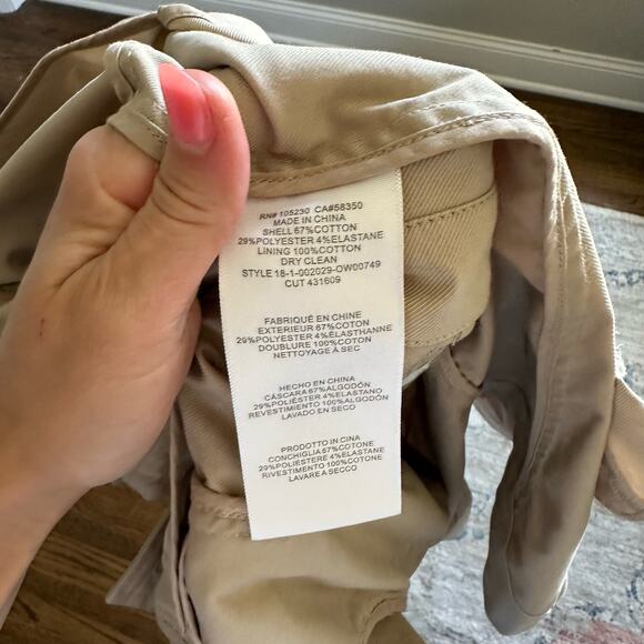 Joie x Revolve Gila Ruffle Trim Long Sleeve Trench Coat in Tan XS - Picture 12 of 12